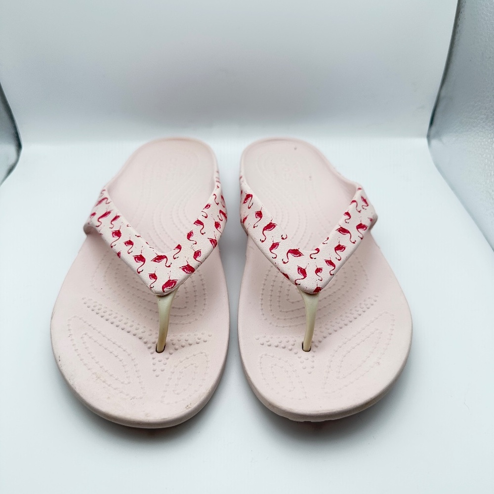 Croc's Pink Flamingo Sandals Women's Size 10